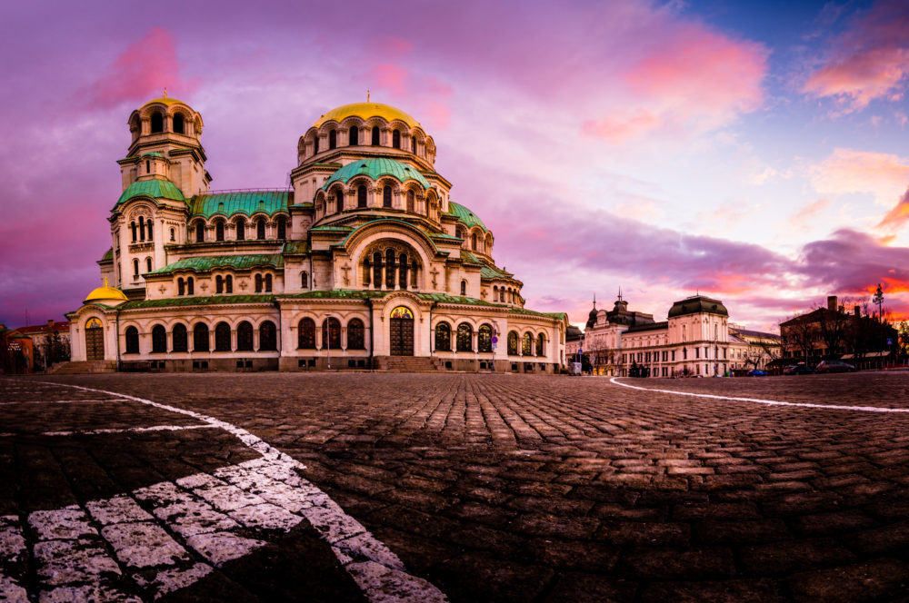 Bulgarien Schloss Abendsonne Sonnenuntergang