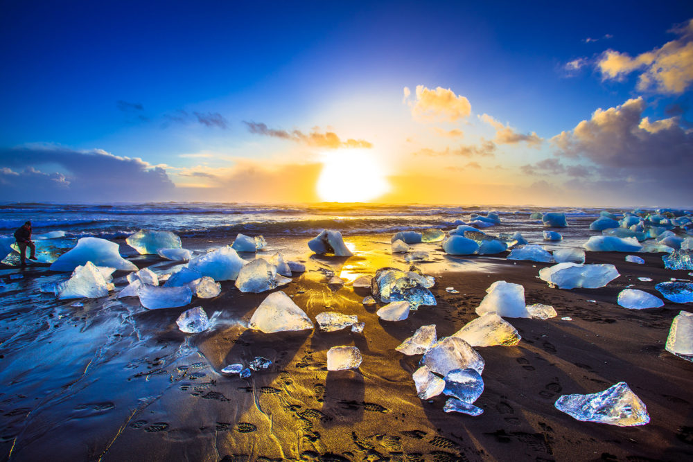 Island Jokulsarlon Beach Eisberge