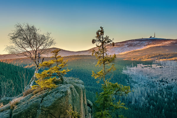 Deutschland Harz Brocken Sonnenaufgang